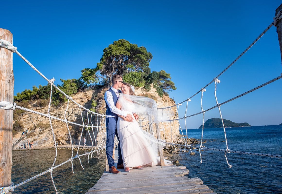 Cameo Island Bridge Zante Greece Destination Wedding Photographer Catherine Bradley